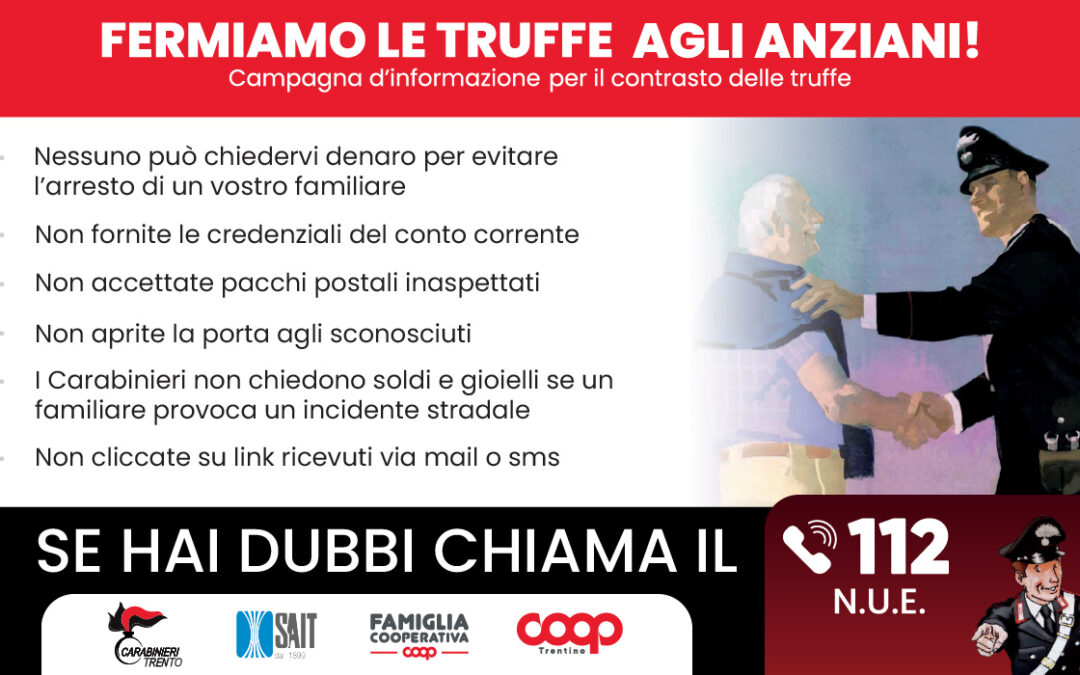 SAIT Coop insieme al Comando Provinciale dei Carabinieri contro le truffe agli anziani